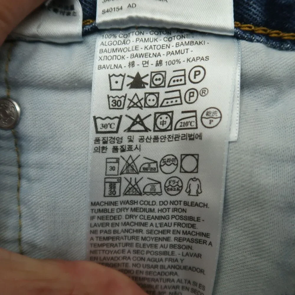 Levi's 505 Jeans Mens Size 38x34 Blue Regular Straight 100% Cotton Denim